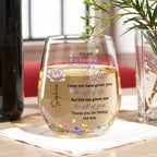 To My Daughter In Law, Stemless Wine Glass, Gift For Daughter In Law