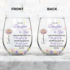 To My Daughter In Law, Stemless Wine Glass, Gift For Daughter In Law