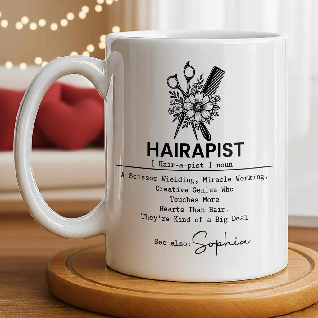 Hairapist Miracle Working, Personalized Coffee Mug, Gift For Hair Stylist