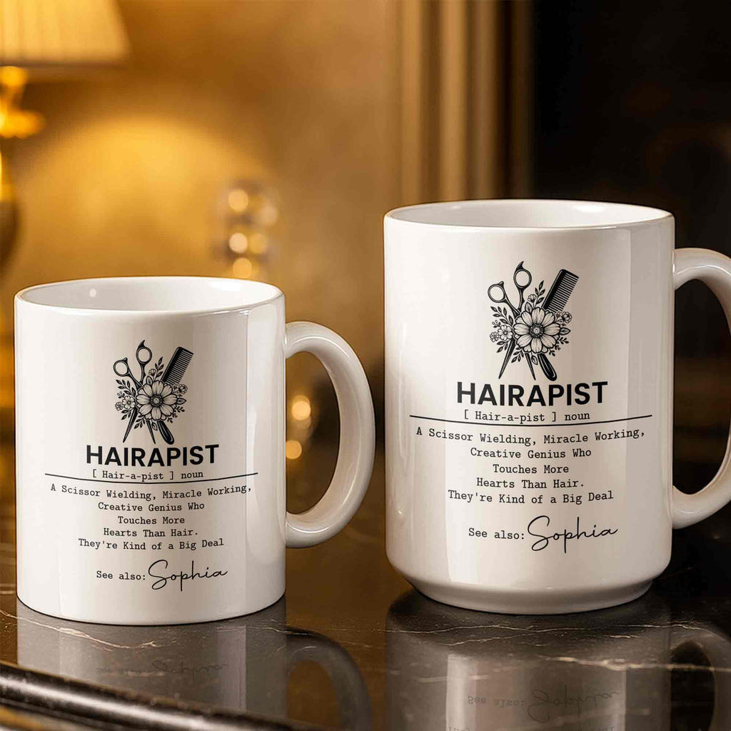 Hairapist Miracle Working, Personalized Coffee Mug, Gift For Hair Stylist