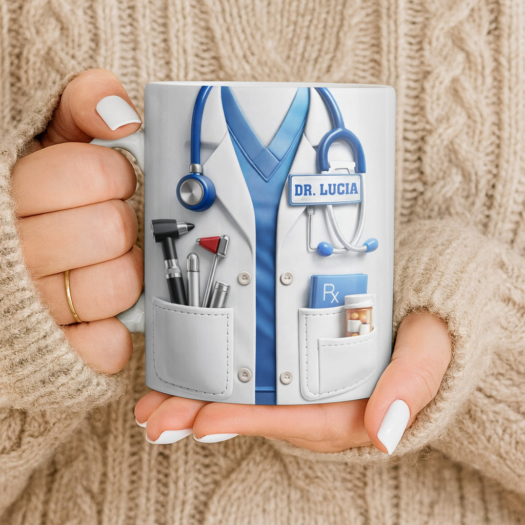 Customize With Your Favorite Doctor's Name And Tools, Coffee Mug, Gift For Medical Professionals