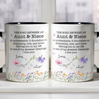 The Bond Between An Aunt & Niece, Flowers And Butterflies, Custom Accent Mug, Gift For Family