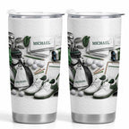 Golf Enthusiast Personalized Tumbler Featuring Clubs and Balls,Custom Stainless Steel Tumbler,Gift For Dad and Sports Lovers