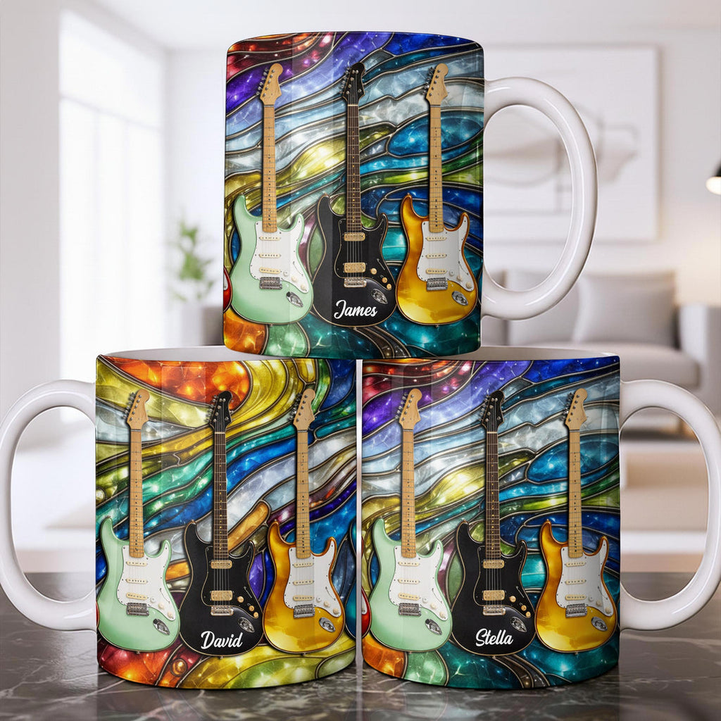 Electric Guitar Art, Personalized Coffee Mug, Gift For Music Lovers