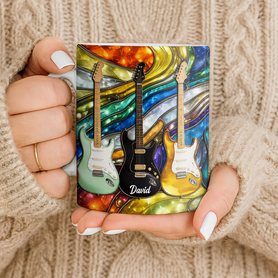 Electric Guitar Art, Personalized Coffee Mug, Gift For Music Lovers