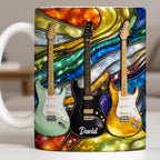 Electric Guitar Art, Personalized Coffee Mug, Gift For Music Lovers