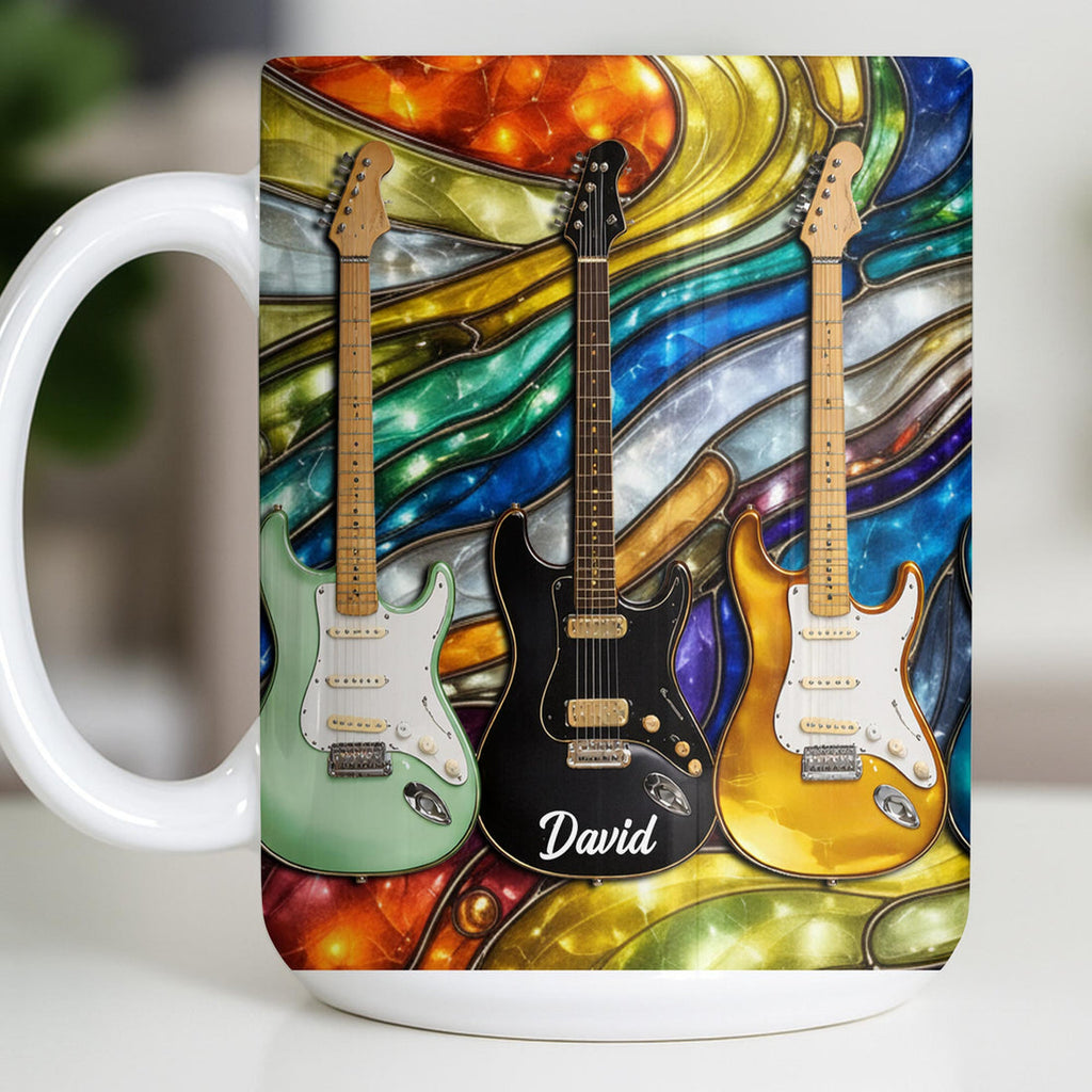 Electric Guitar Art, Personalized Coffee Mug, Gift For Music Lovers